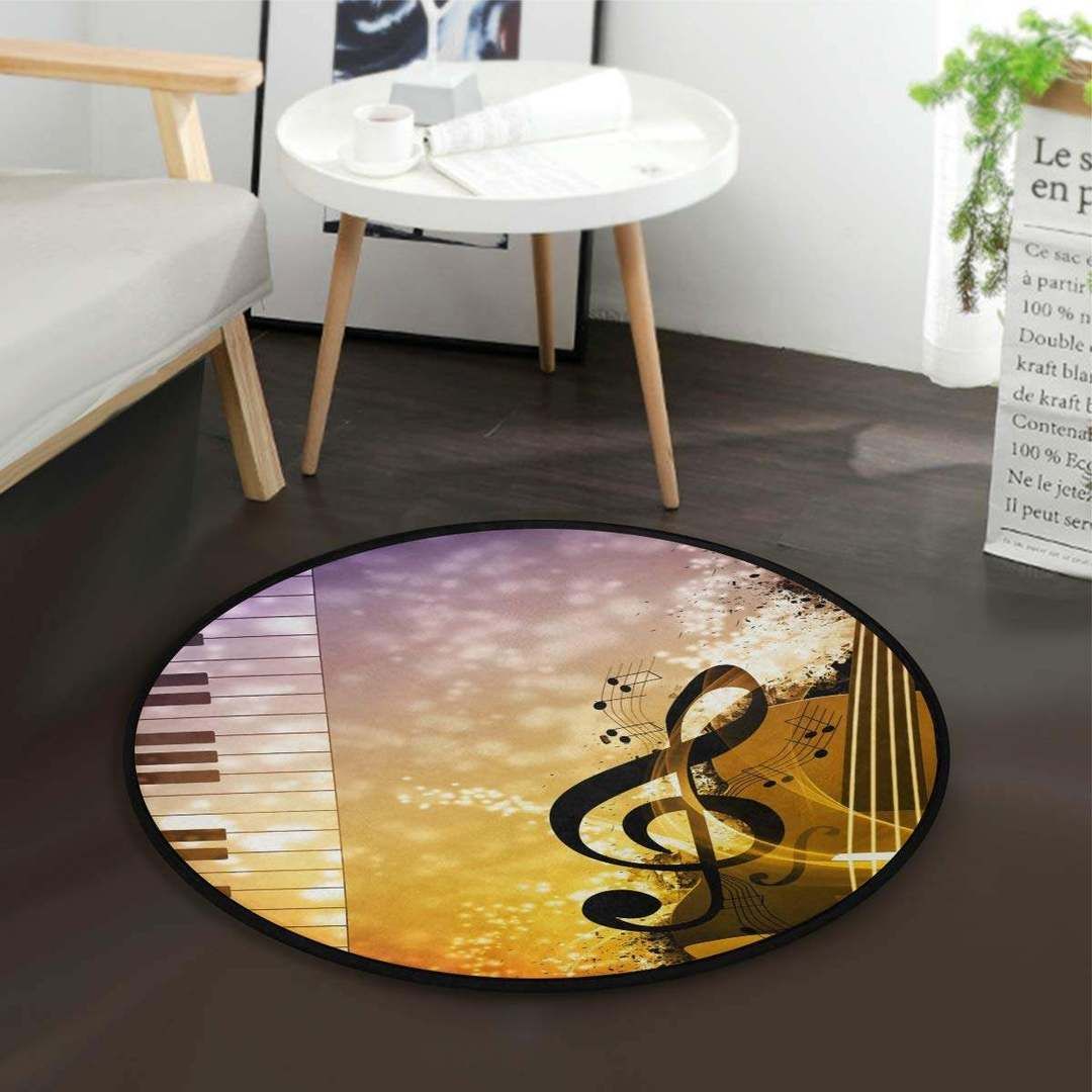 Music Note Round Carpet