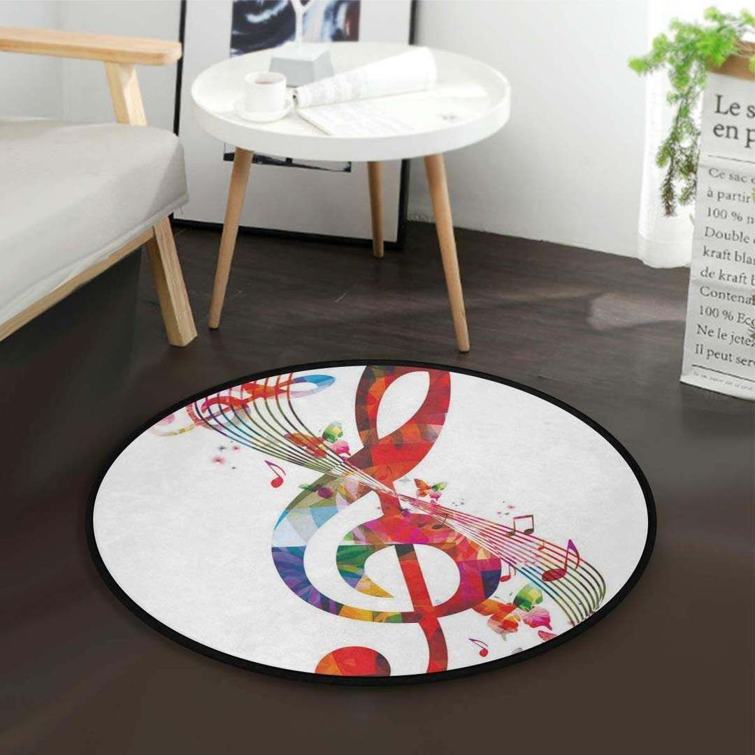 Music Note Round Carpet