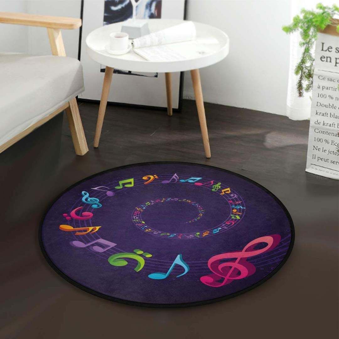 Music Note Round Carpet