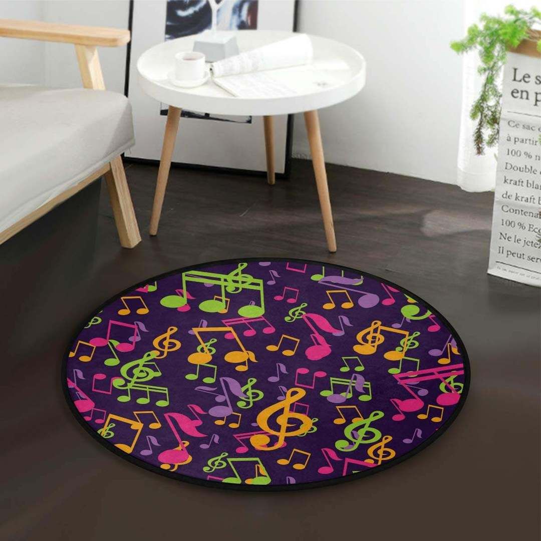 Music Note Round Carpet