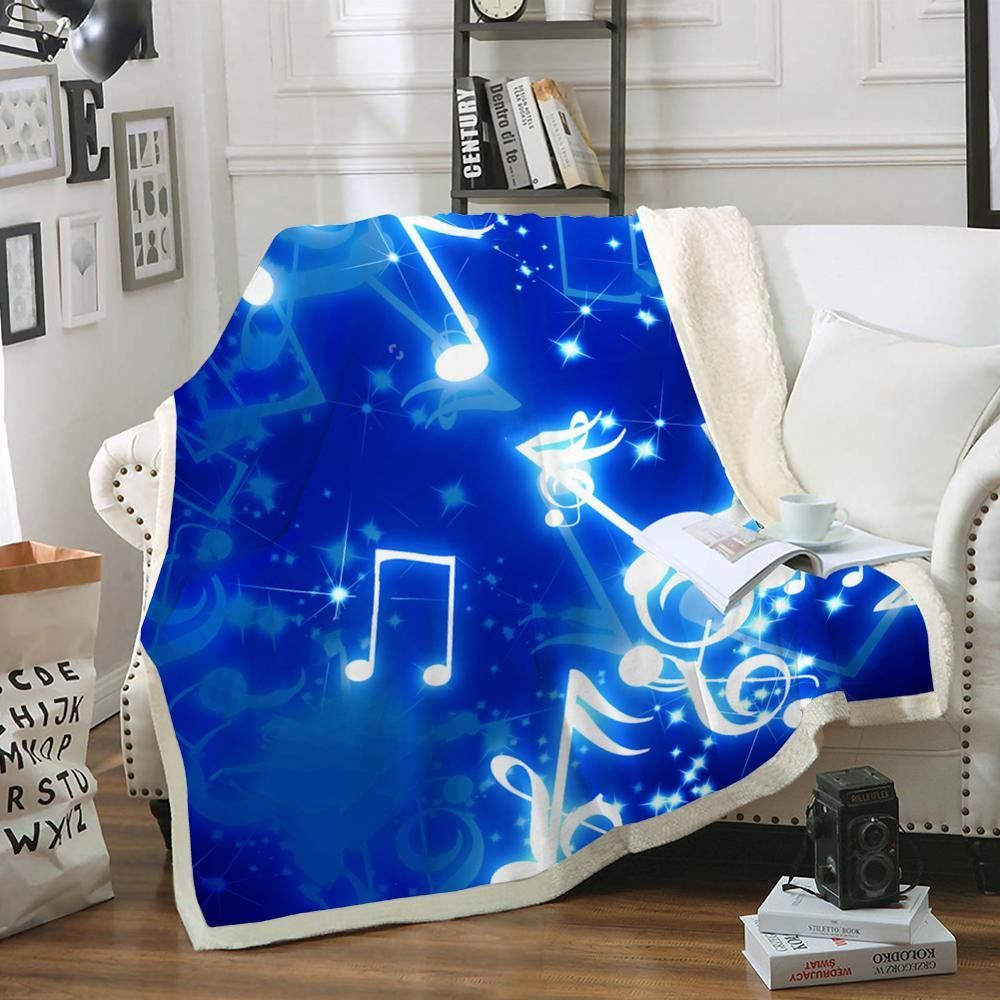 Music Note Sherpa Fleece Blanket