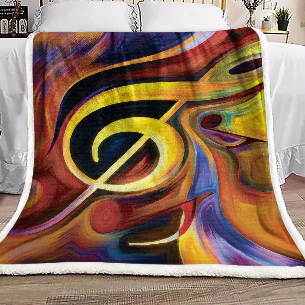 Music Note Sherpa Fleece Blanket