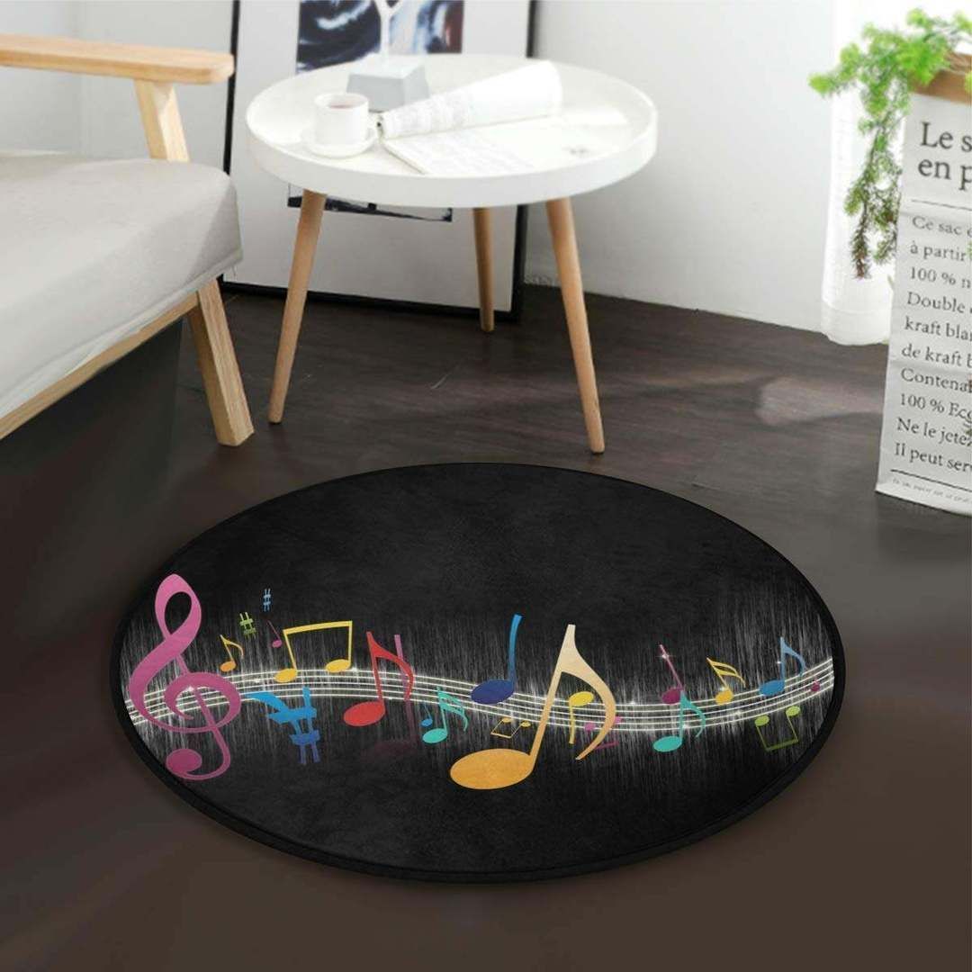 Music Note Round Carpet