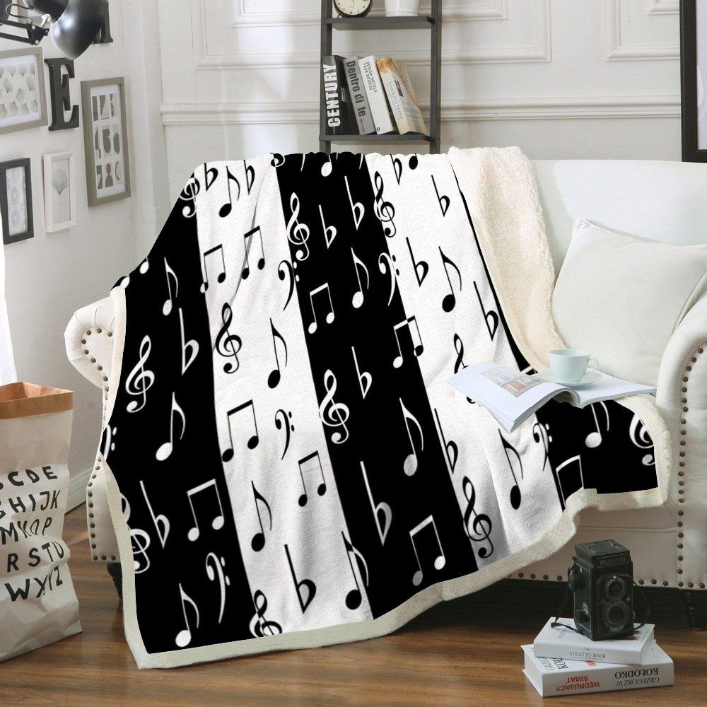 Music Note Sherpa Fleece Blanket
