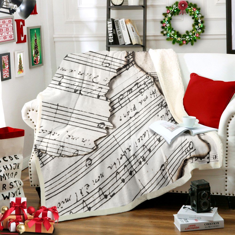Music Notes Sherpa Fleece Blanket