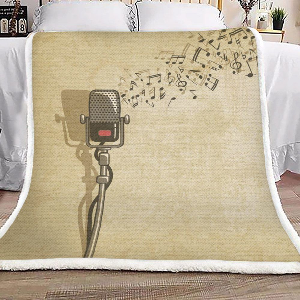 Music Notes Sherpa Fleece Blanket