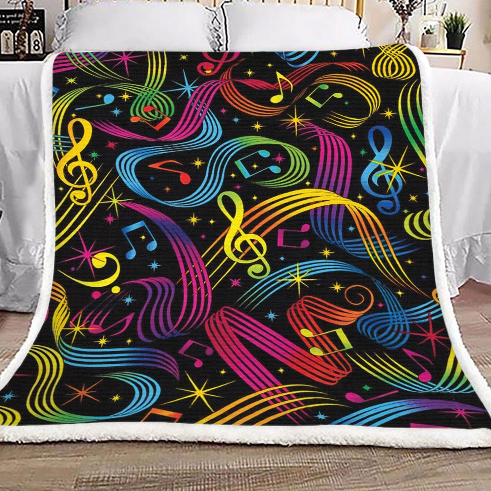 Music Notes Sherpa Fleece Blanket