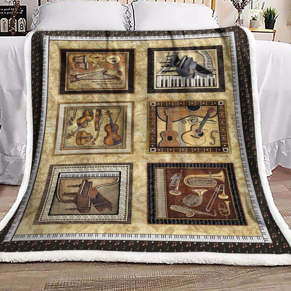 Music Sherpa Fleece Blanket