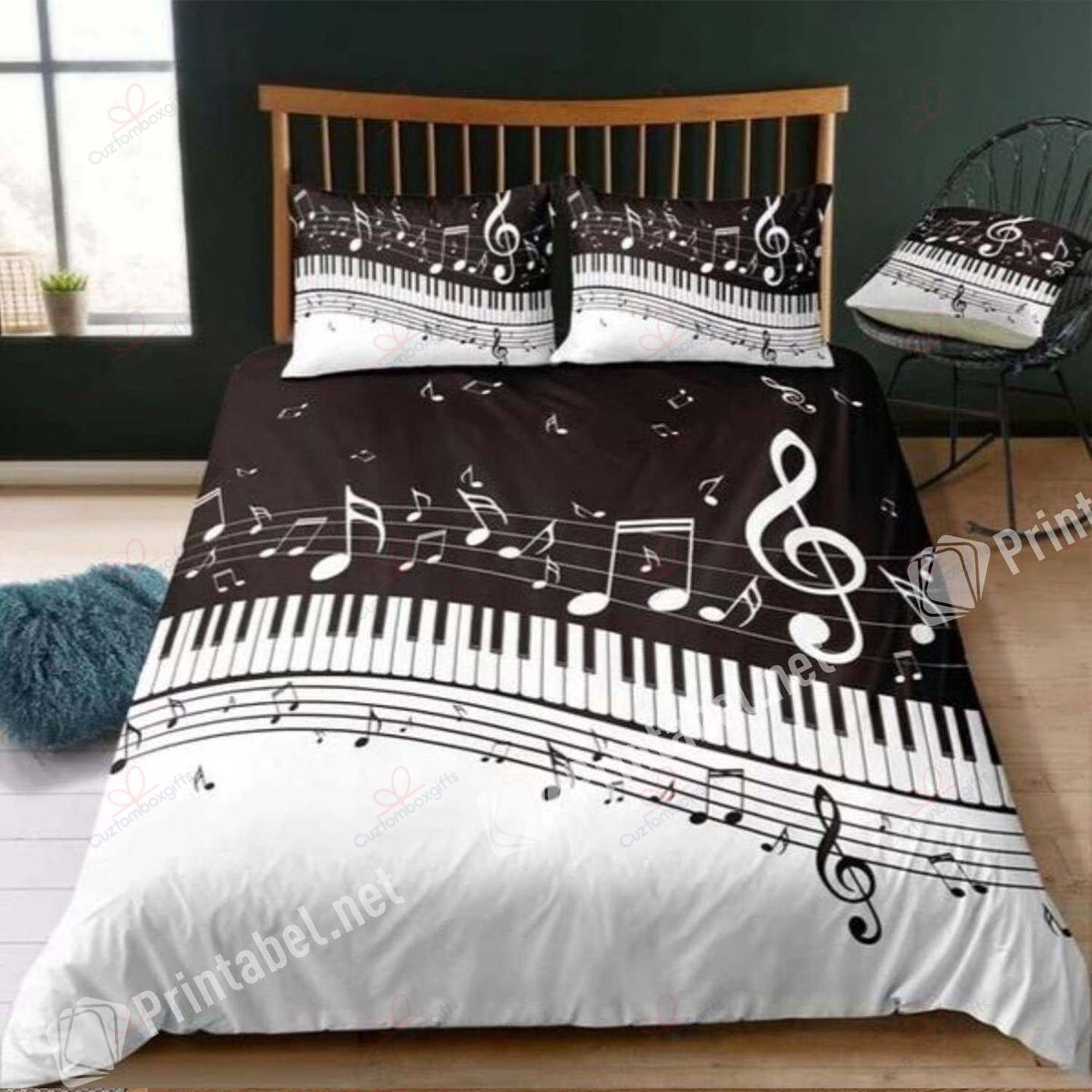 Music Piano Notes Bedding Set