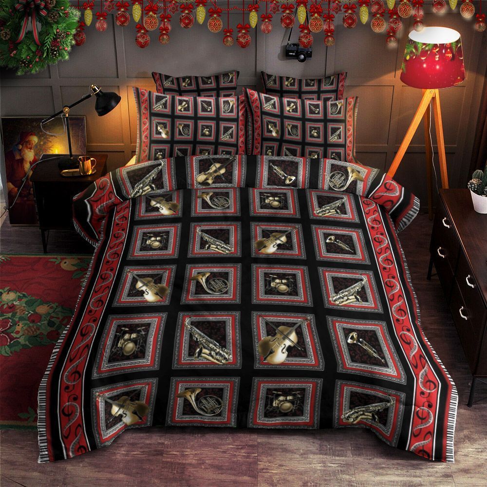 Music Saxophone And Violin Bedding Set
