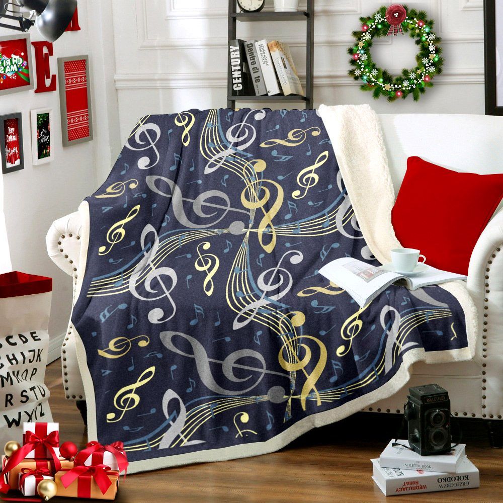 Music Sherpa Fleece Blanket