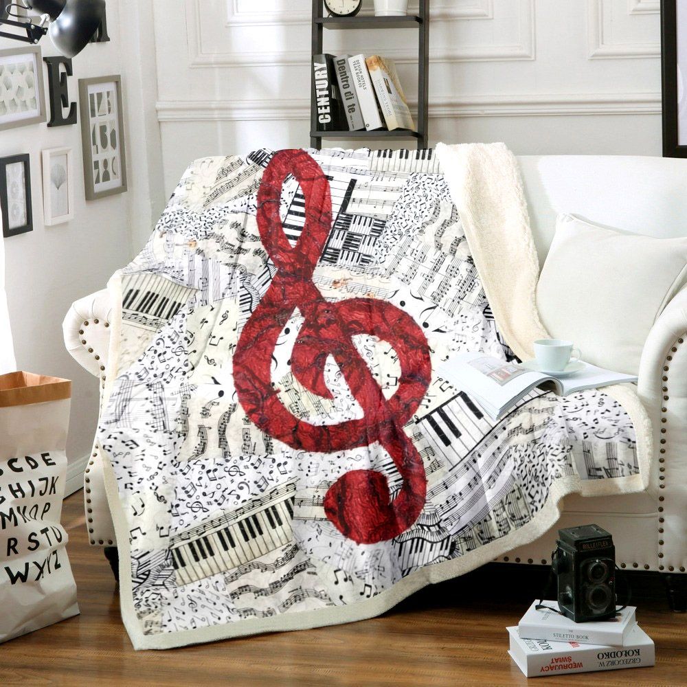Music Sherpa Fleece Blanket