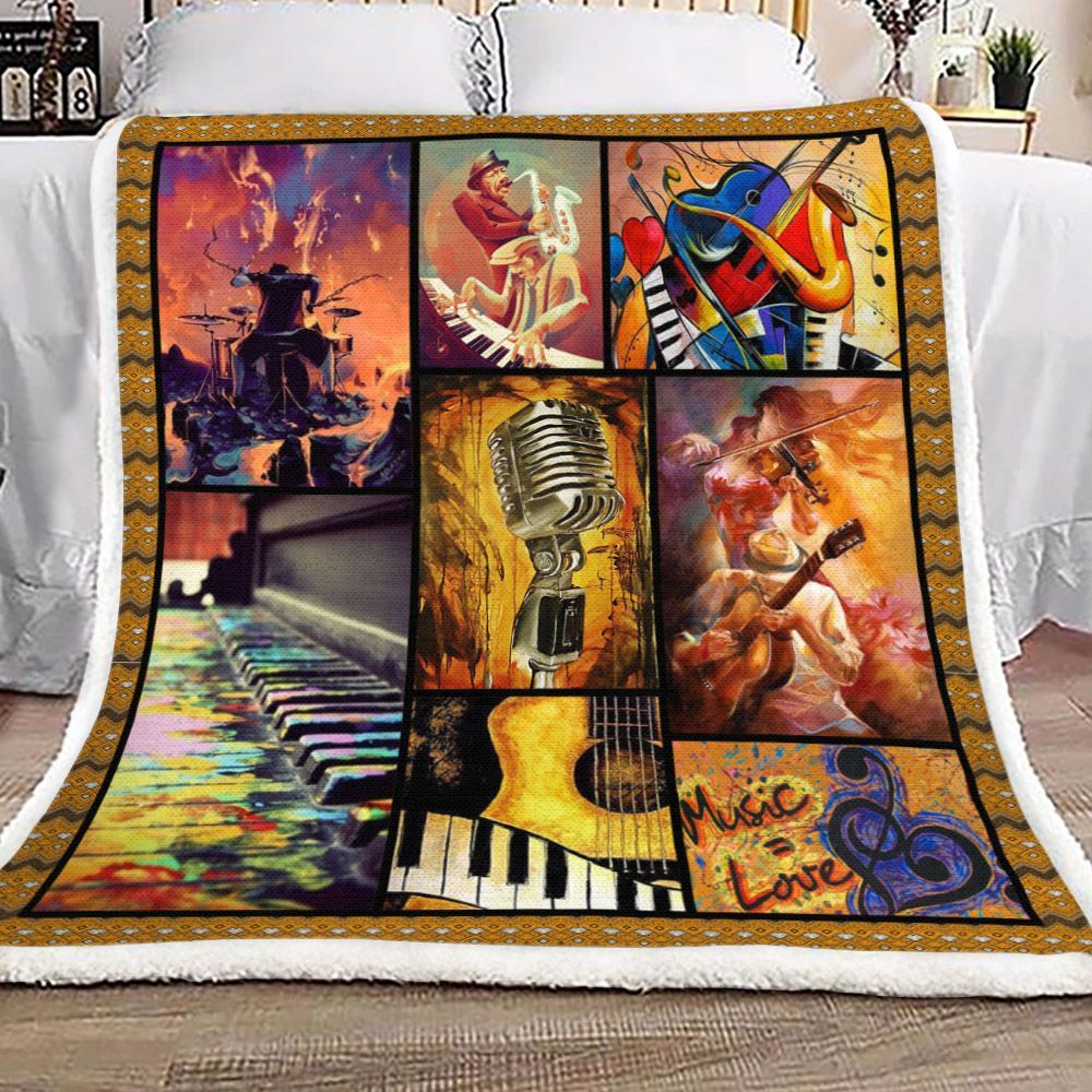 Music Sherpa Fleece Blanket