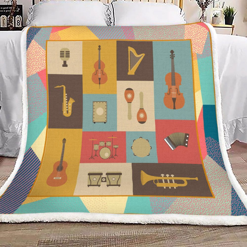 Music Sherpa Fleece Blanket