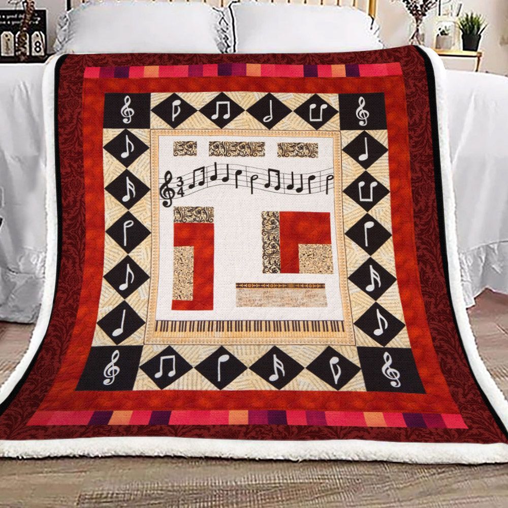 Music Sherpa Fleece Blanket