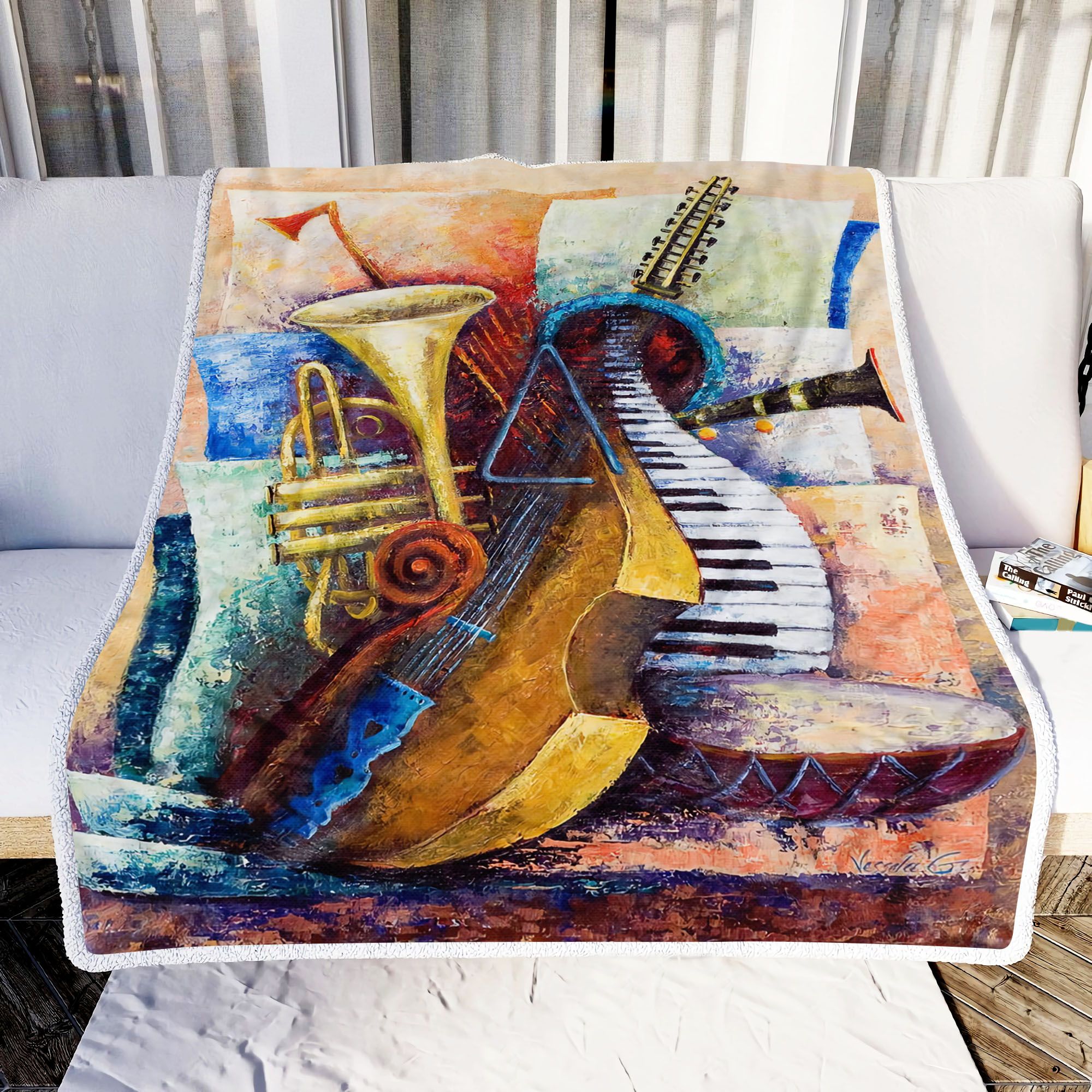 Musical Instrument Art Fleece Blanket