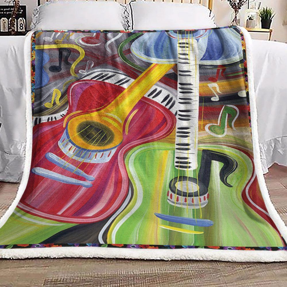 Musical Instrument Sherpa Fleece Blanket
