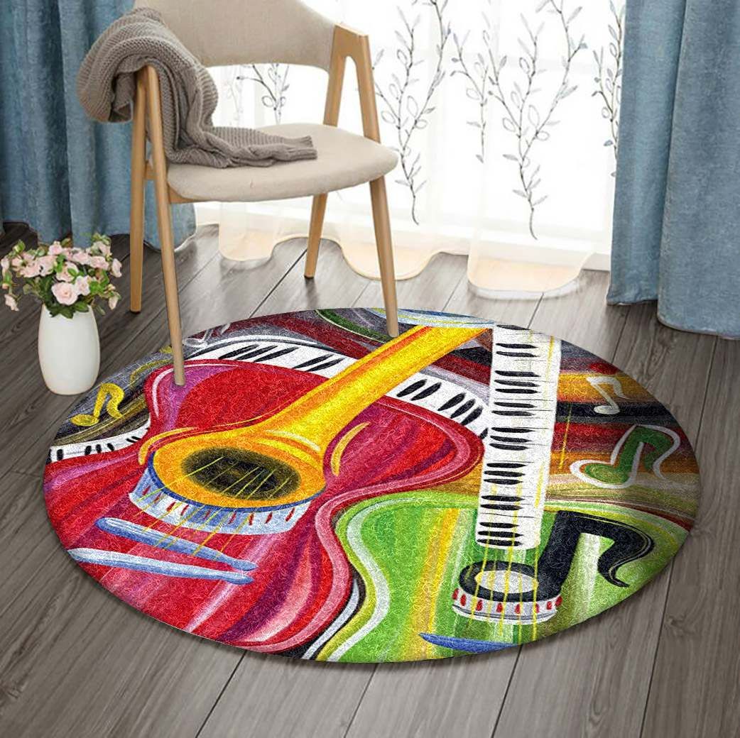 Musical Instrument Round Carpet