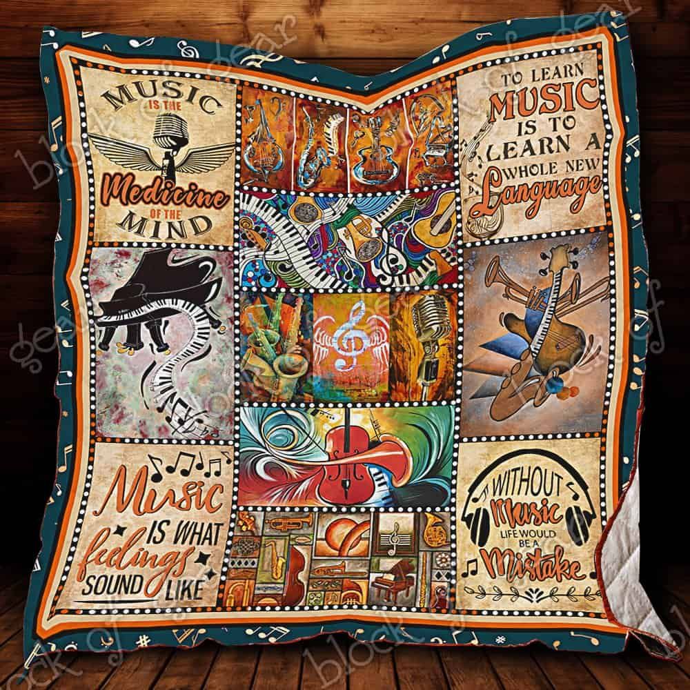 Musical Instrument CL18100464MDQ Quilt Blanket