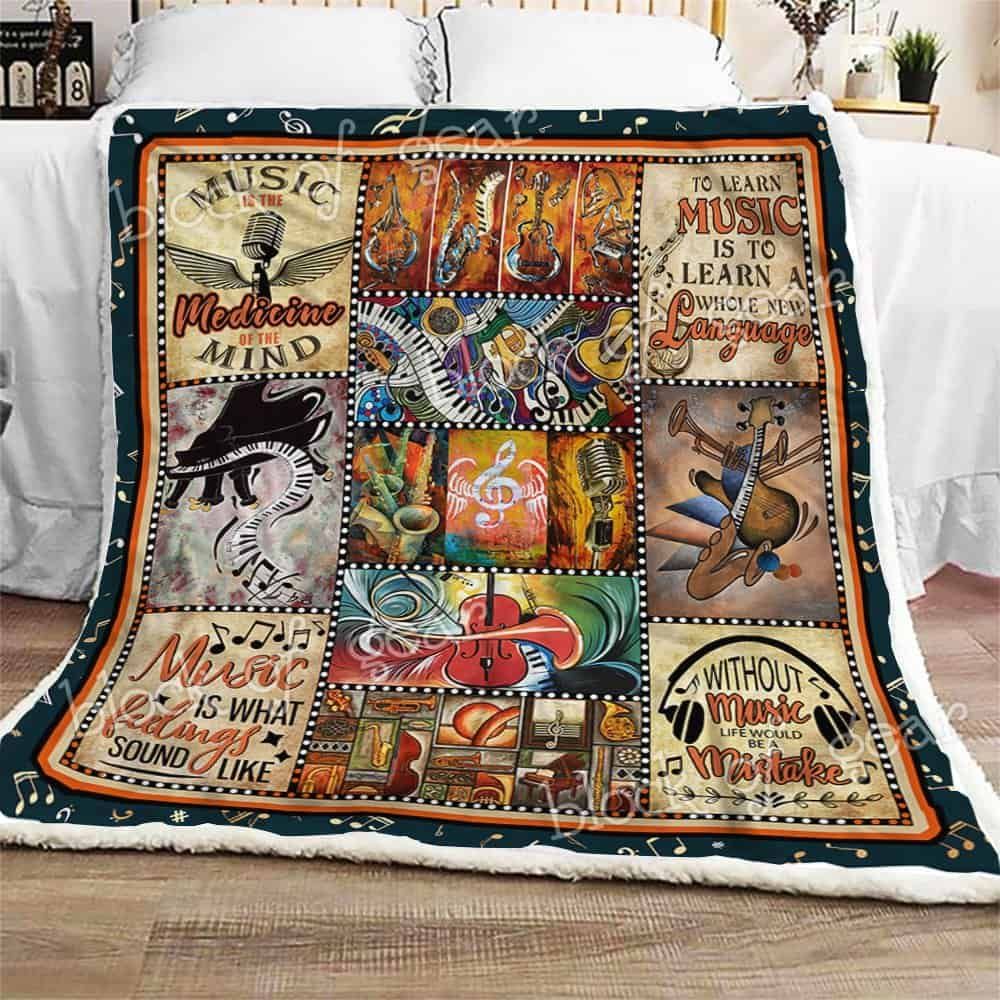 Musical Instrument Fleece Blanket