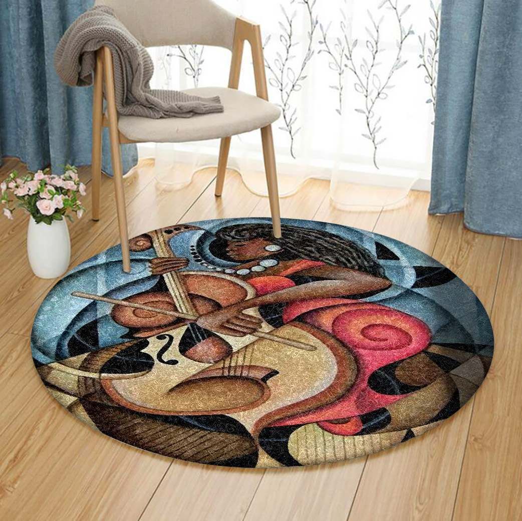 Musical Instrument Guitar Round Carpet