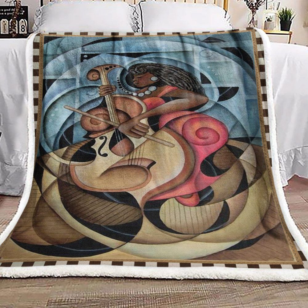 Musical Instrument Guitar Sherpa Fleece Blanket