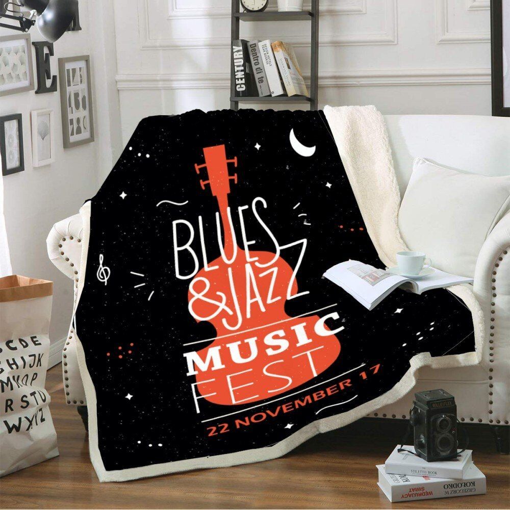 Musical Instruments Sherpa Fleece Blanket
