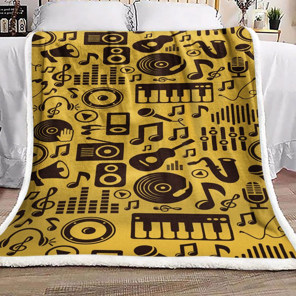 Musical Instruments Sherpa Fleece Blanket