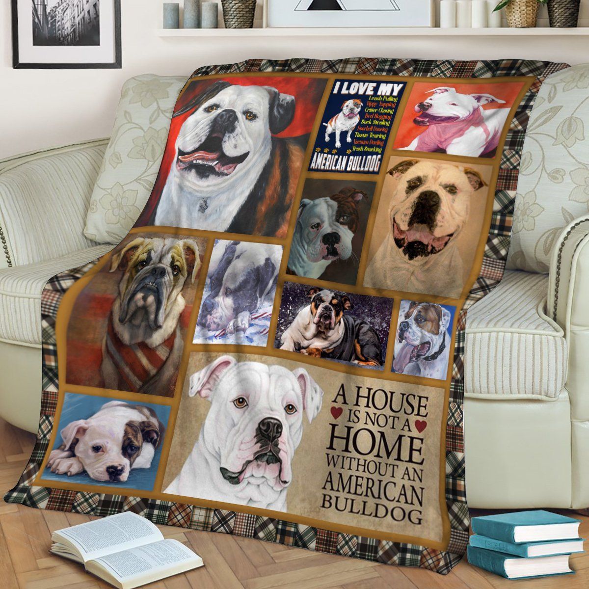 My American Bulldog Sherpa Fleece Blanket