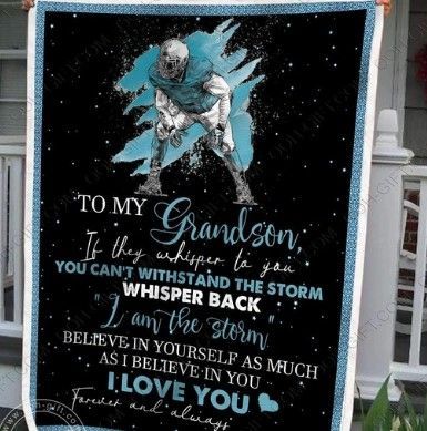 My American Football Grandson Sherpa Fleece Blanket