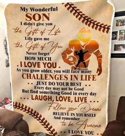 My American Football Son Sherpa Fleece Blanket