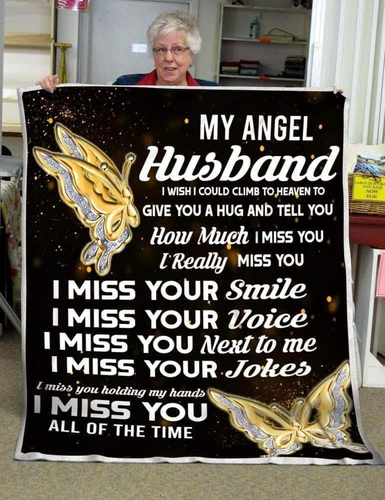 My Angel Husband Sherpa Fleece Blanket