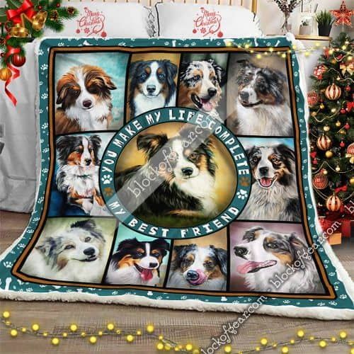 My Australian Shepherd Dog My Best Friend Sherpa Fleece Blanket