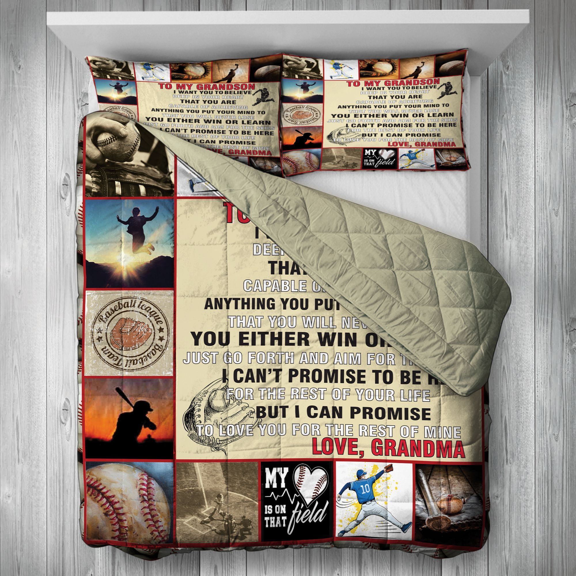 My Baseball Grandson  Bedding Set