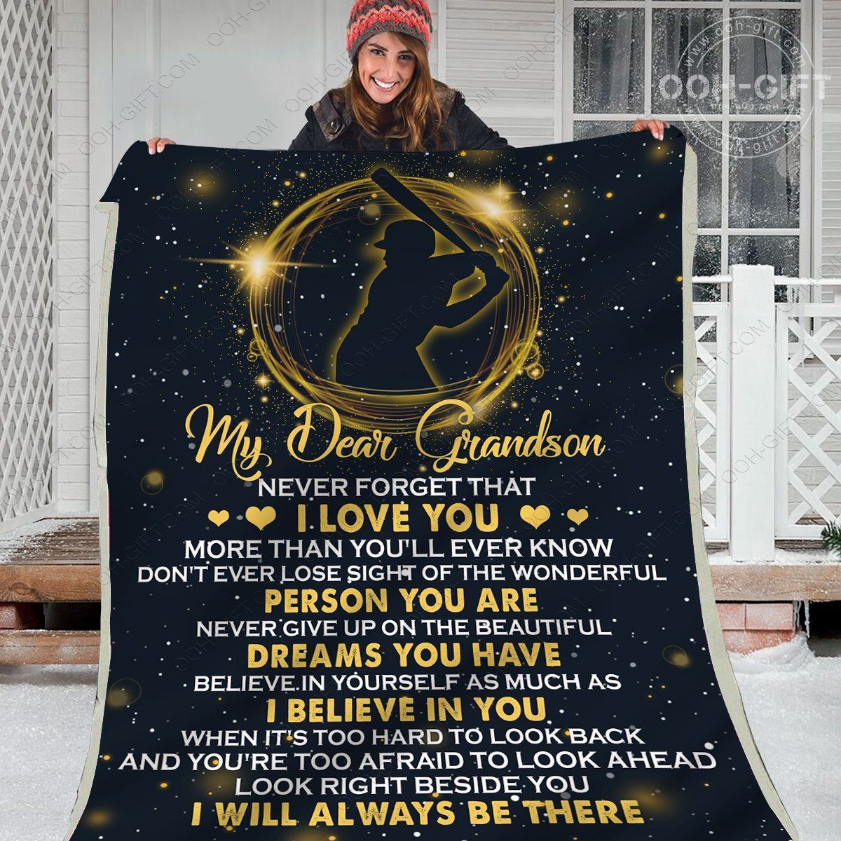 My Baseball Grandson Sherpa Fleece Blanket