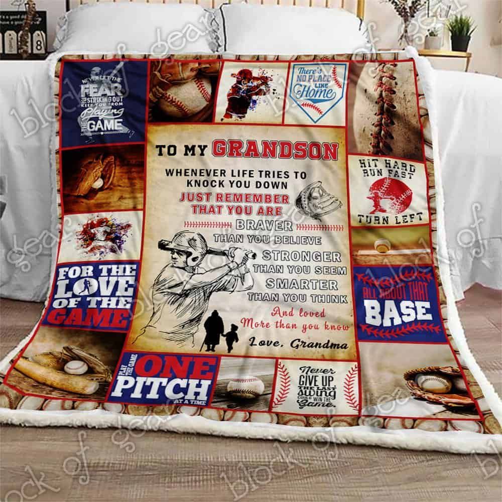 My Baseball Grandson Fleece Blanket