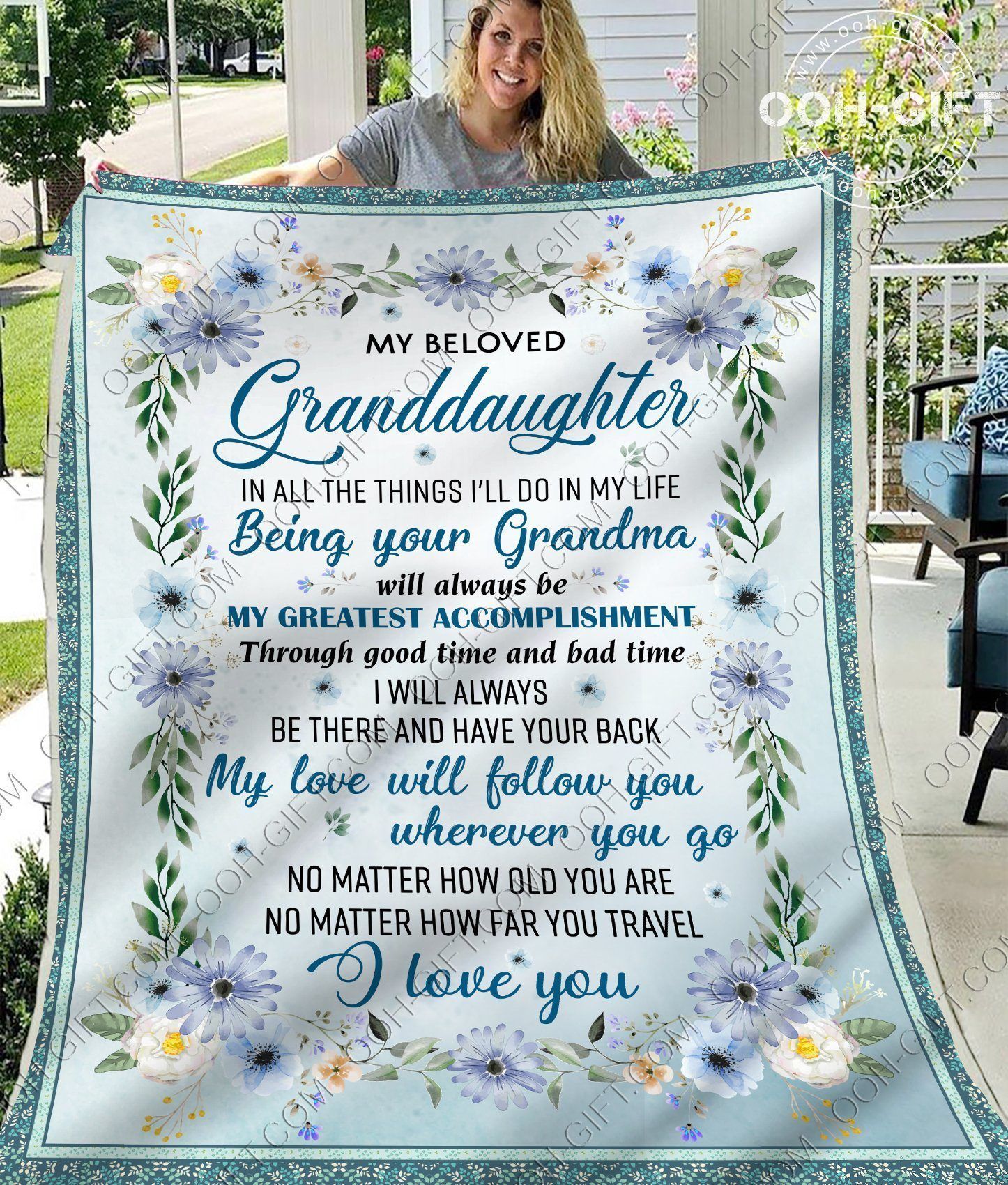 My Beloved Granddaughter Sherpa Fleece Blanket