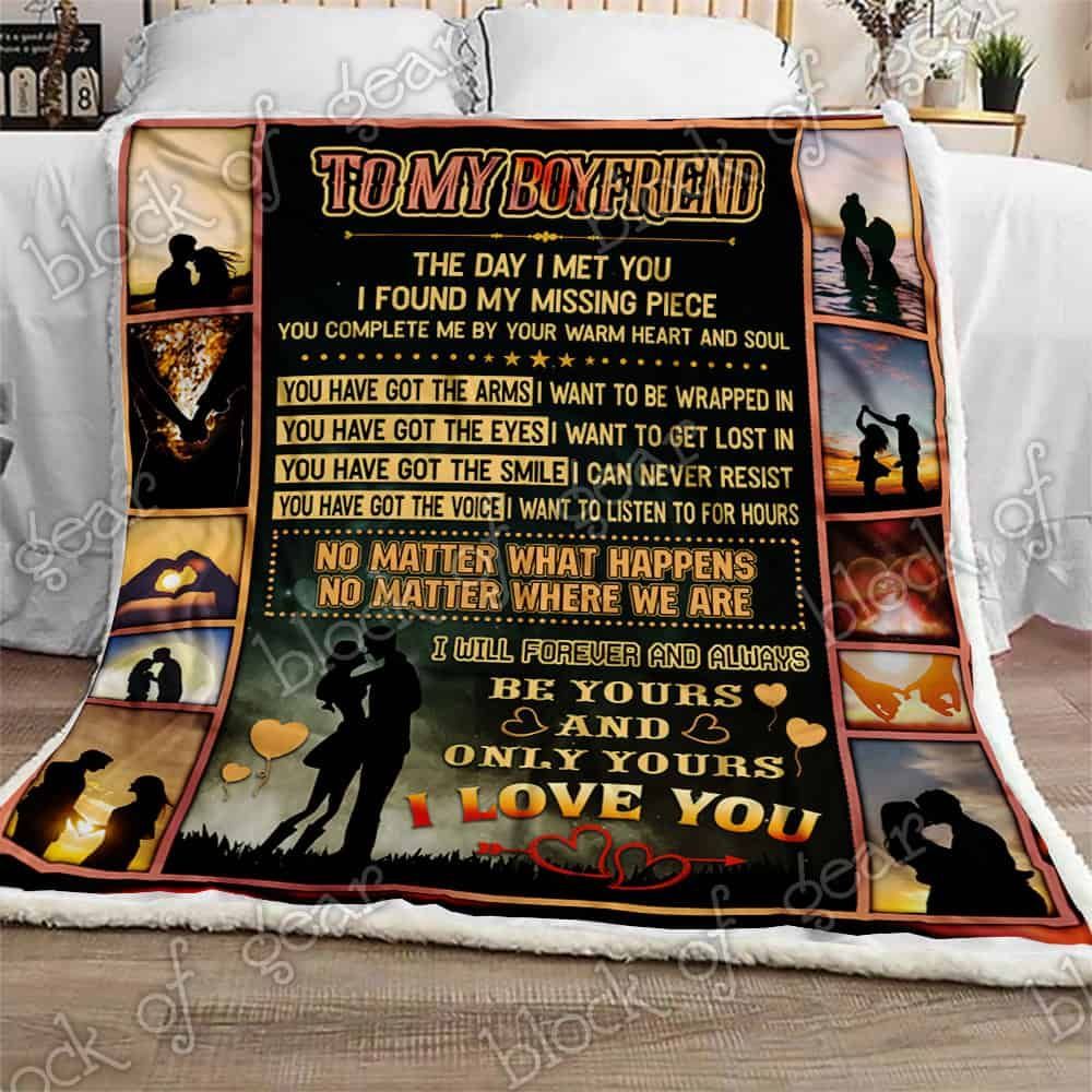 My Boyfriend I Will Forever Be Yours Sherpa Fleece Blanket
