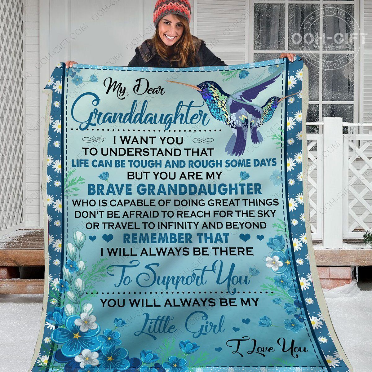 My Brave Granddaughter Sherpa Fleece Blanket