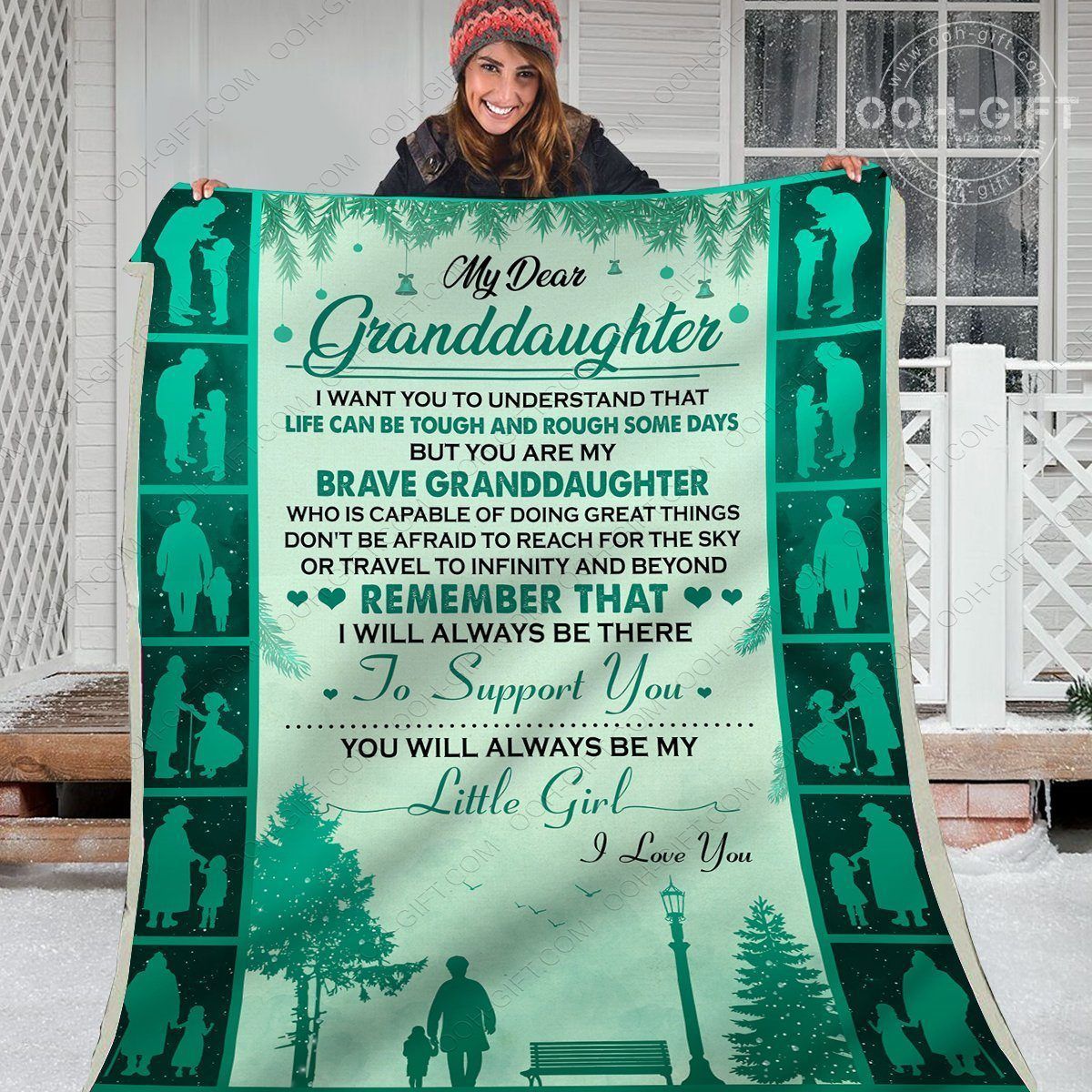 My Brave Granddaughter Sherpa Fleece Blanket