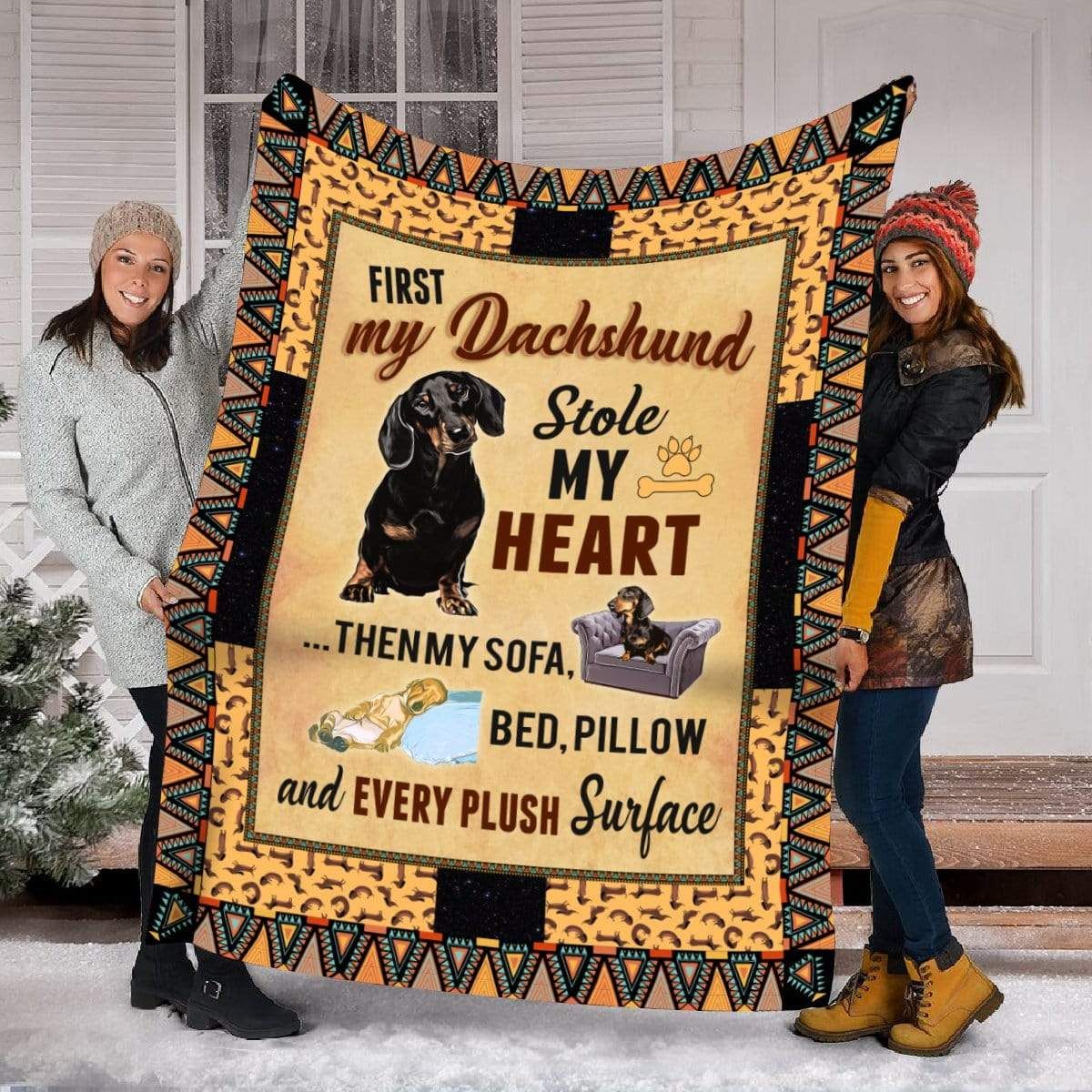 My Dachshund Stole My Heart Fleece Blanket