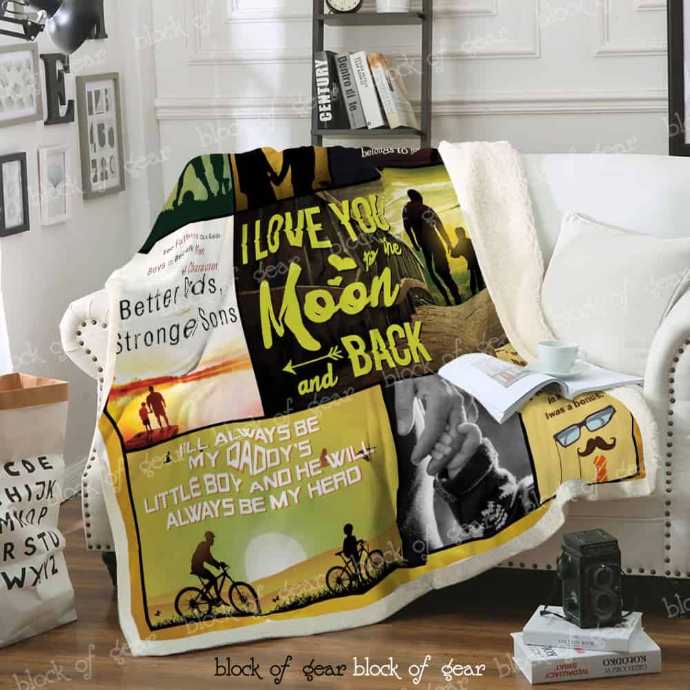 My Daddy Little Boy Sherpa Fleece Blanket