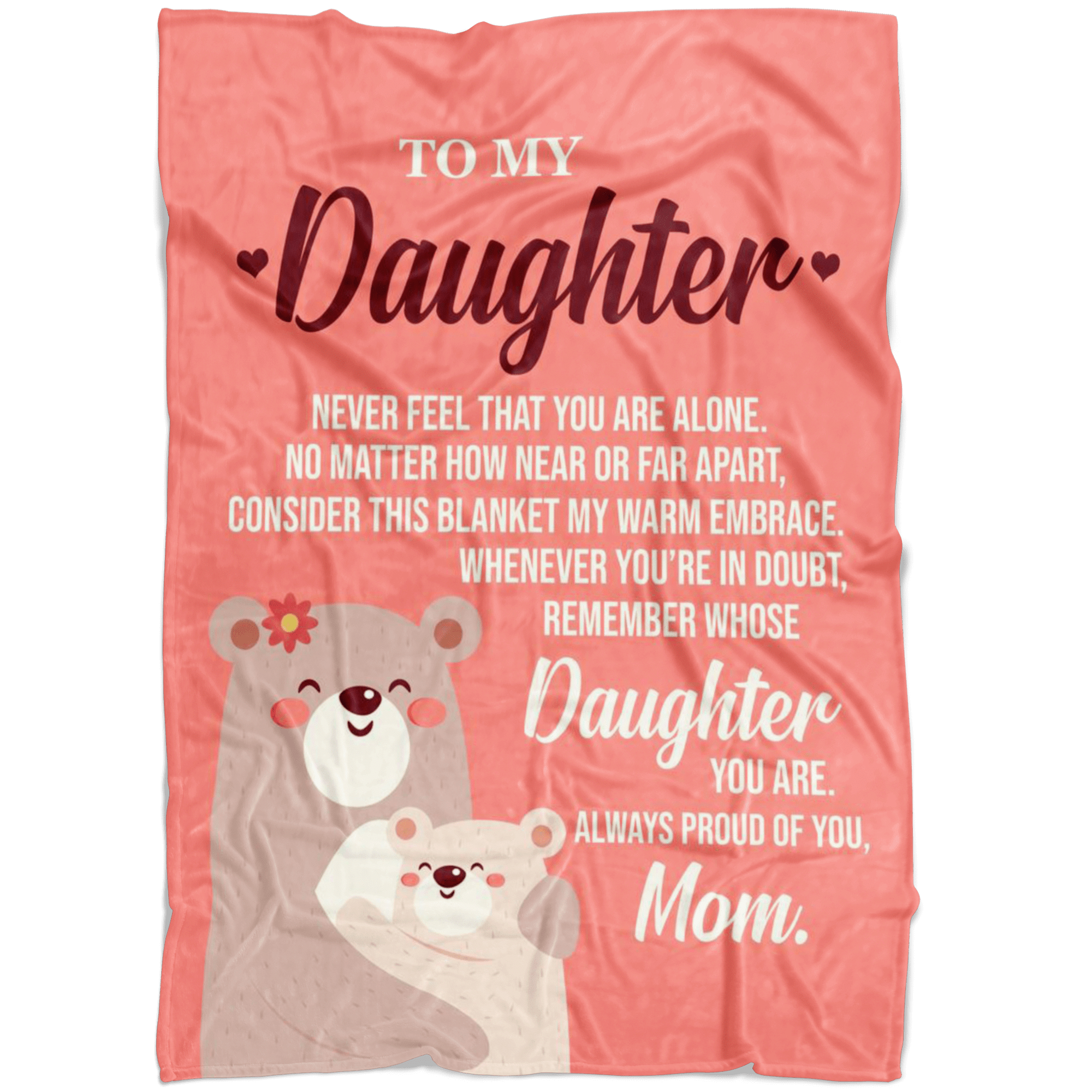 My Daughter Bear Mom And Baby Love Fleece Blanket