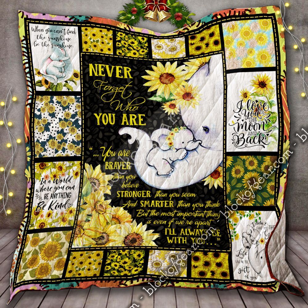 My Daughter I Will Always Be With You Baby Elephant Sunflower GS-CL-LD3012 Quilt Blanket