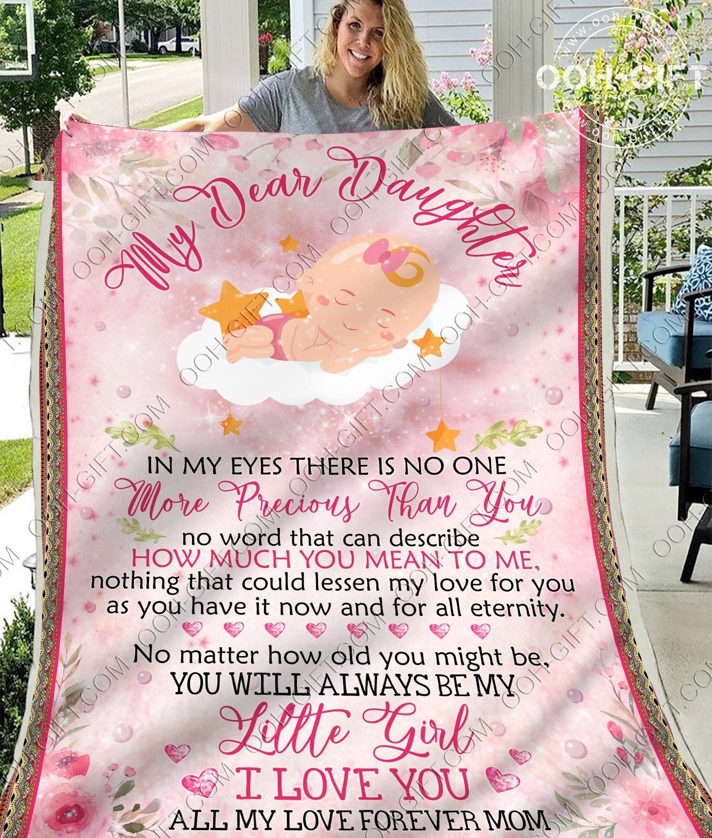 My Daughter Mom Sherpa Fleece Blanket