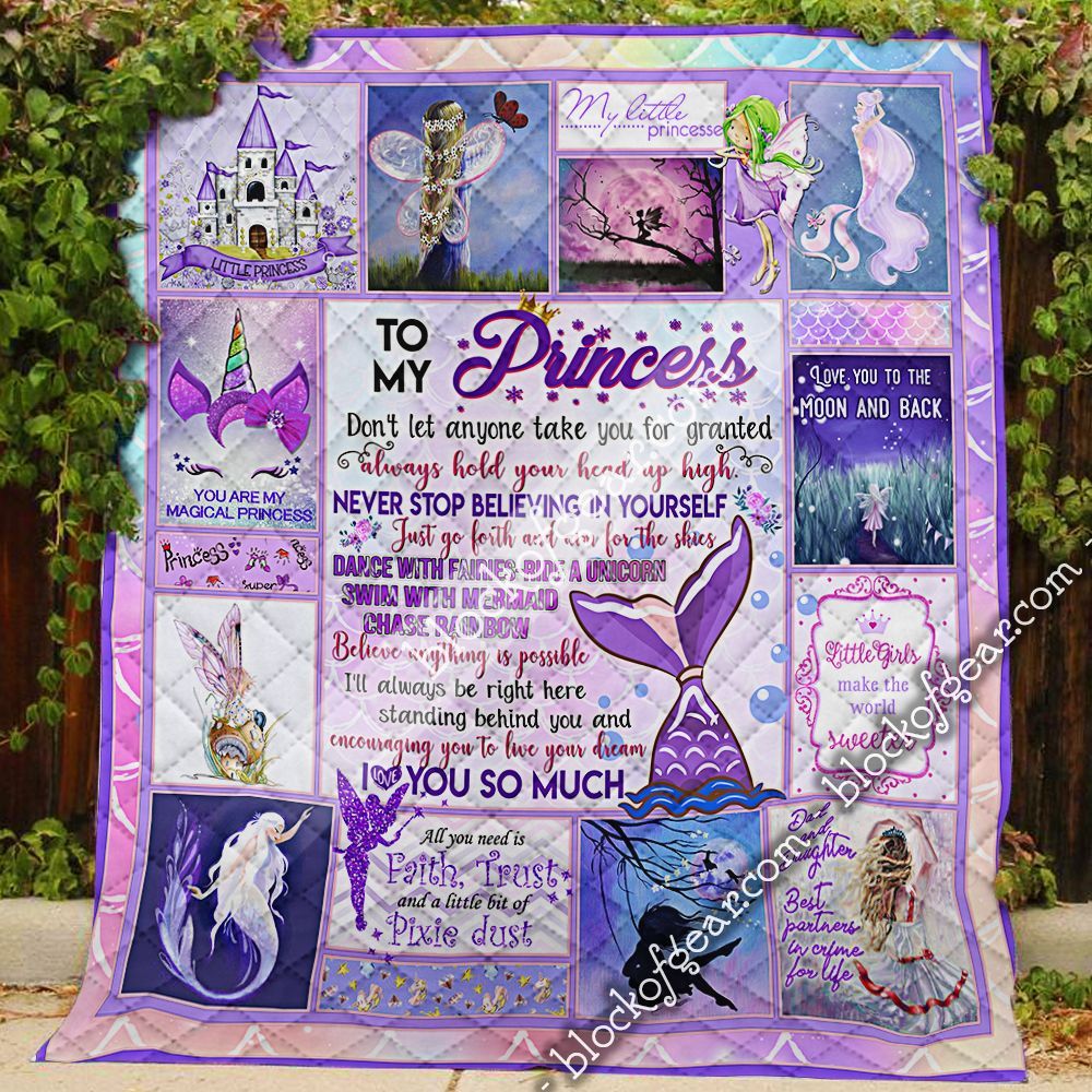 My Daughter My Princess Love Dad I Love You So Much GS-CL-LD3012 Quilt Blanket