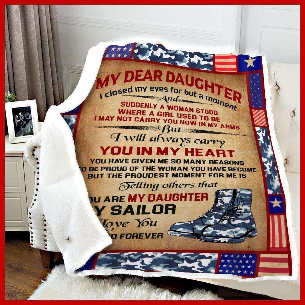 My Daughter My Sailor I Closed My Eyes Sherpa Fleece Blanket