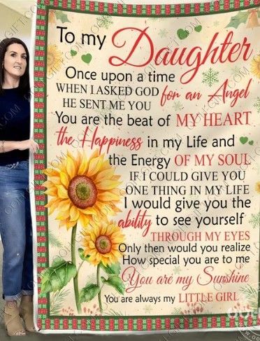 My Daughter Sunflower Sherpa Fleece Blanket