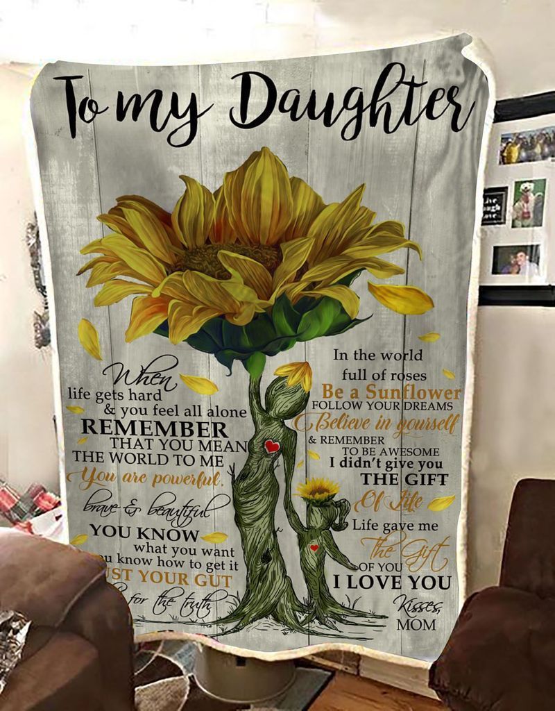 My Daughter Sunflower Sherpa Fleece Blanket