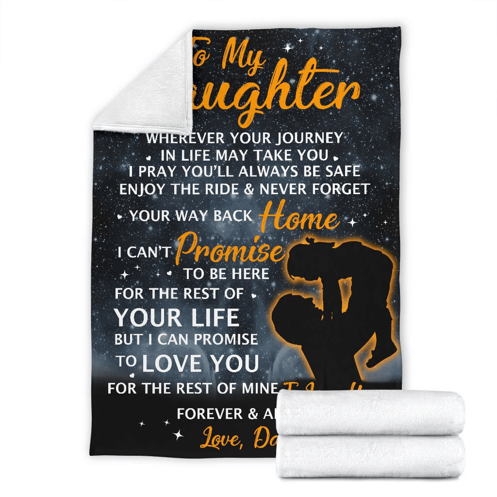 My Daughter Wherever Your Journey In Life Dad Sherpa Fleece Blanket